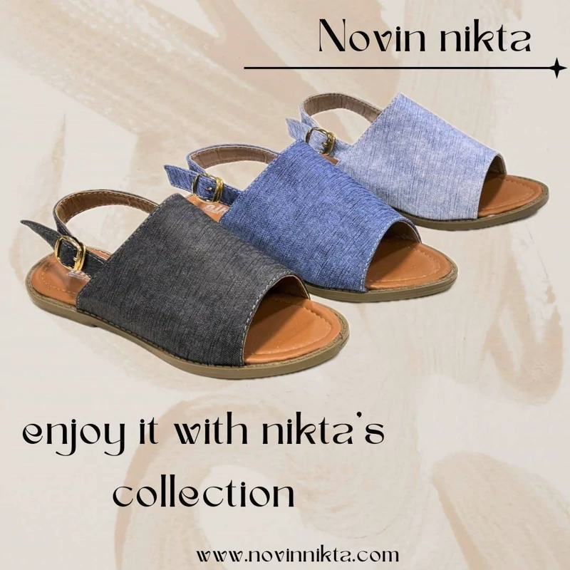 صندل جین زنانه نیکتا مدل 32-1800 مشکی رنگ